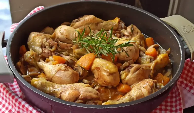 CAZUELA DE POLLO, CALABAZA Y CHAMPIGNONES
