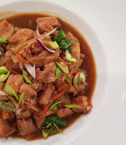 GUISO DE CARRE DE CERDO Y VEGETALES
