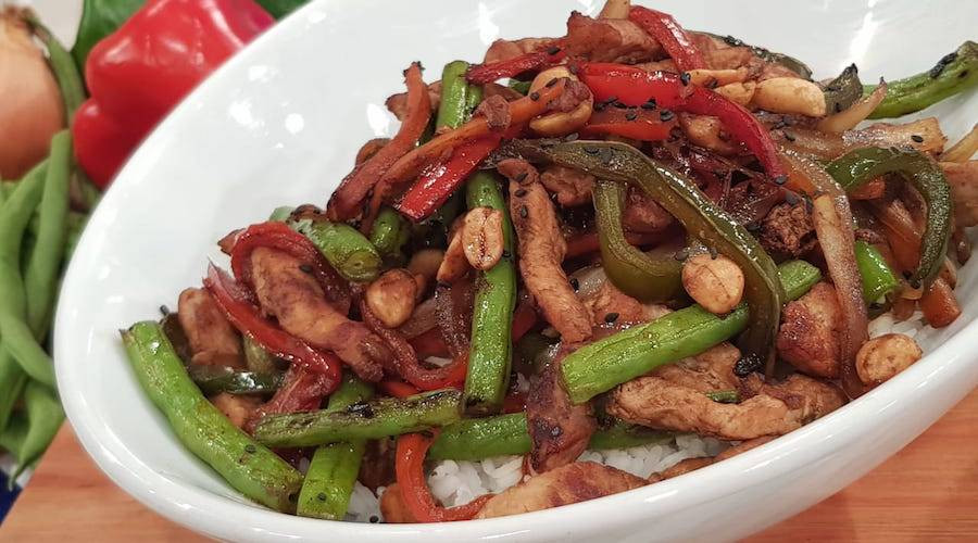SALTEADO DE CARNE MARINADA Y VERDURAS